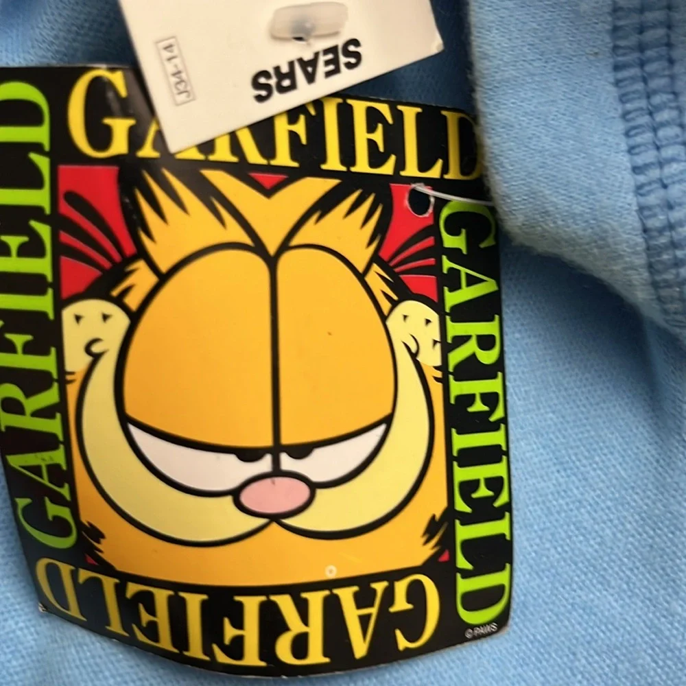 Garfield Paws Long Sleeve Pajama Top M Embroidered Fleece Vintage NEW WITH TAGS - Picture 8 of 11